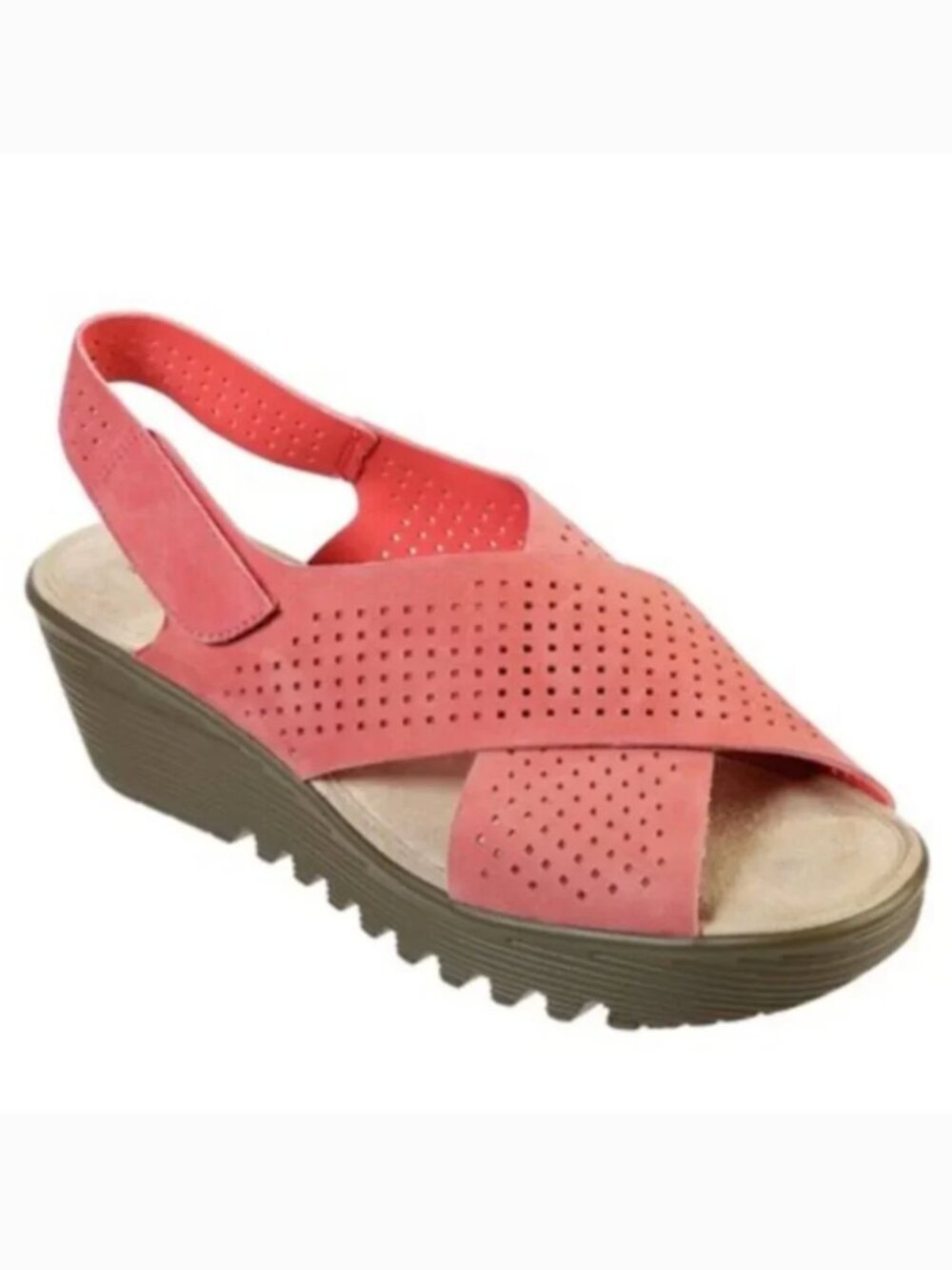 Skechers Coral Perforated Crossband Wedge Sandals